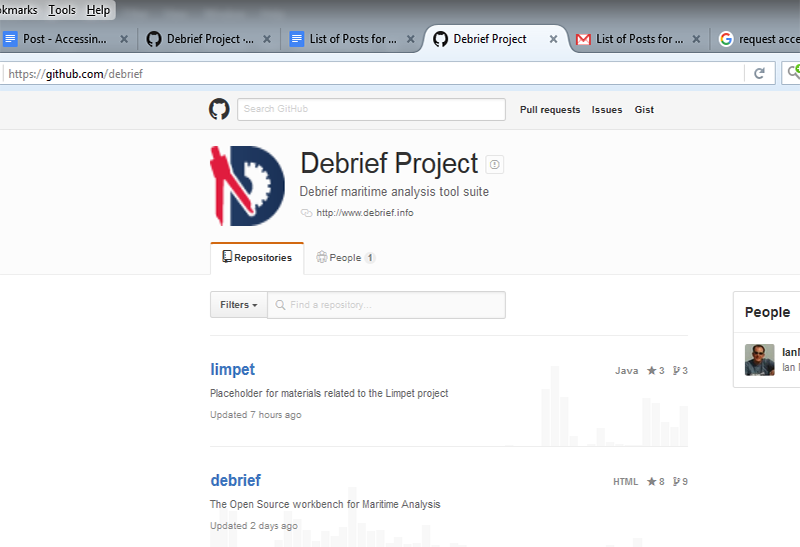 The Debrief Homepage on GitHub