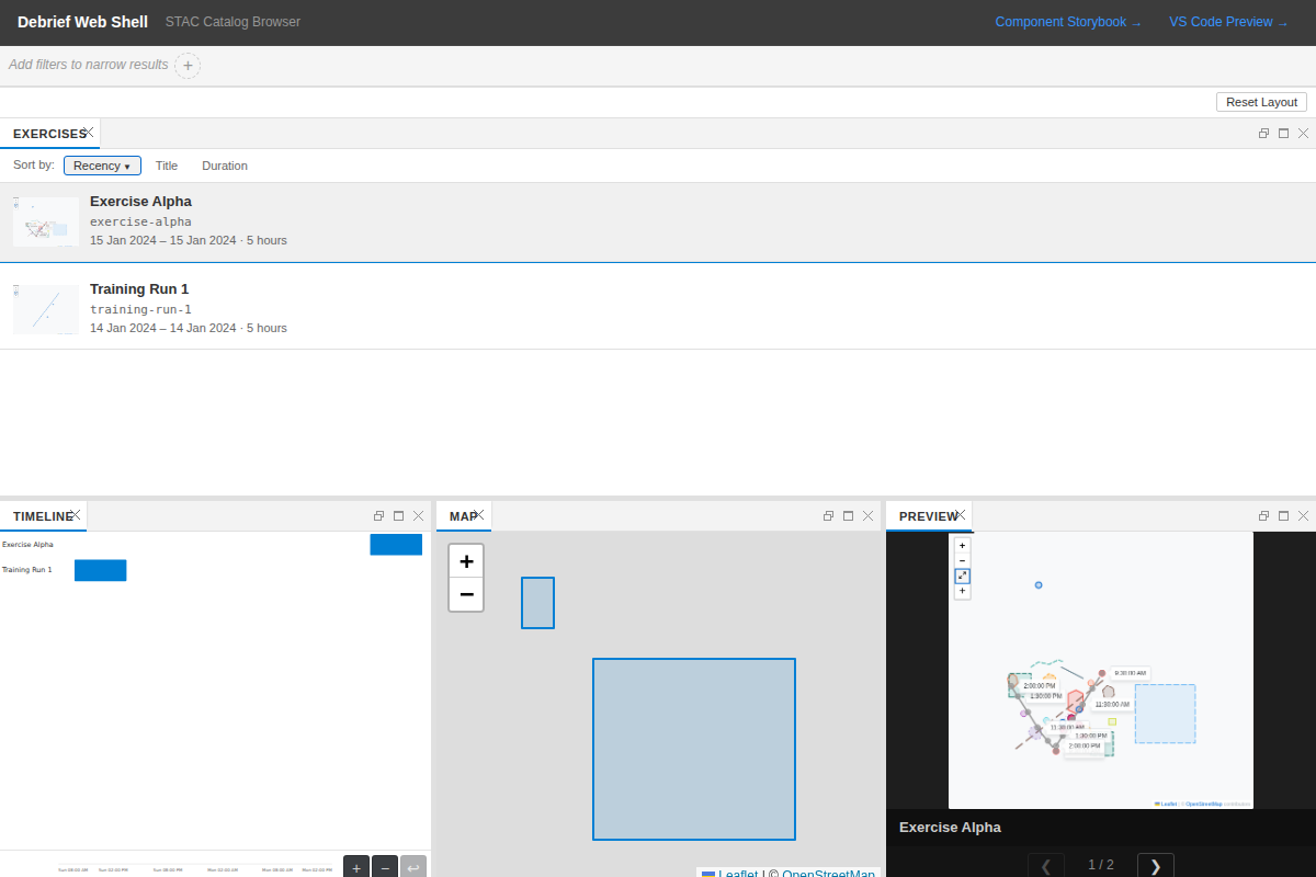 Catalog browser gallery preview pane showing the large thumbnail alongside the filtered list
