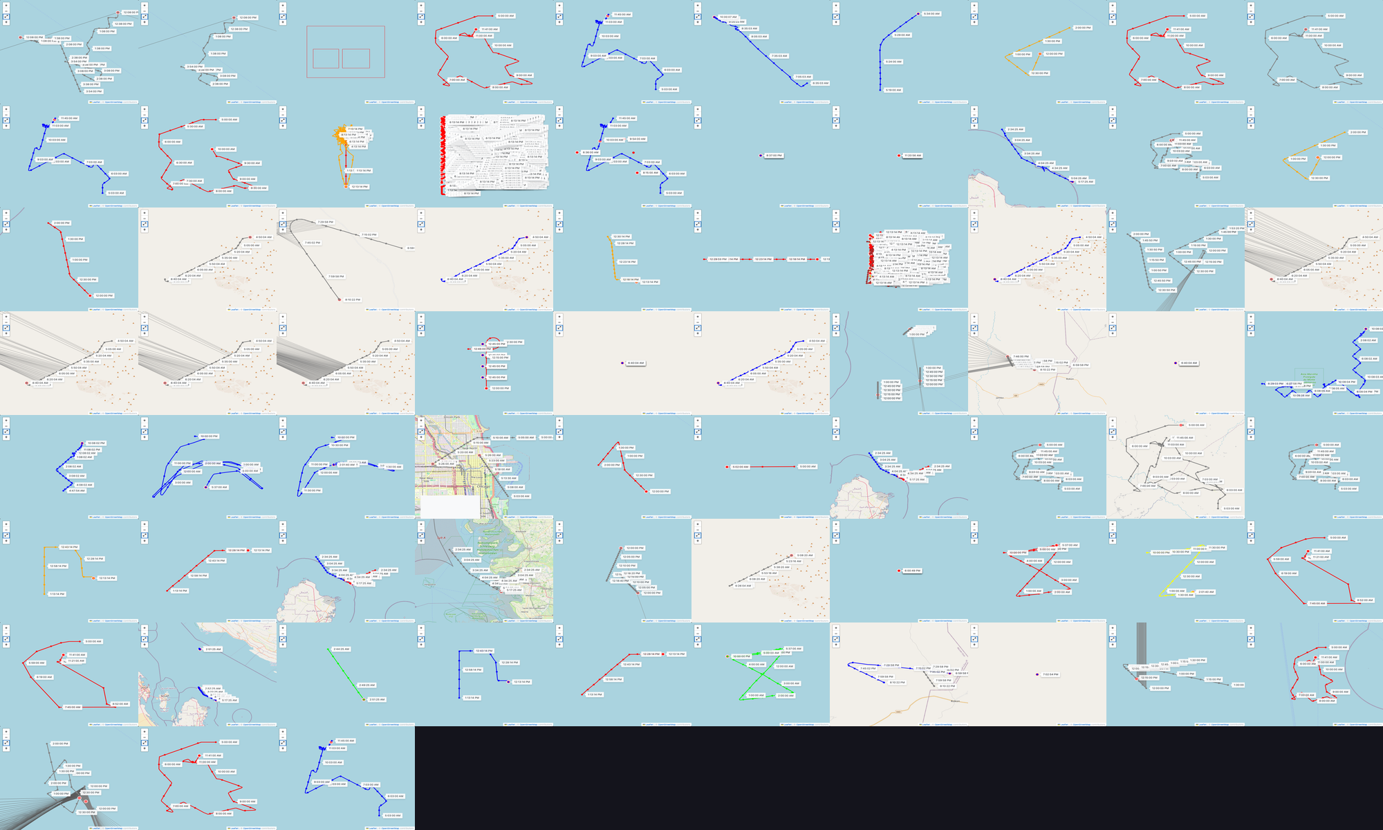 Contact sheet of all 73 small (200x150) thumbnails produced by the retro-capture run