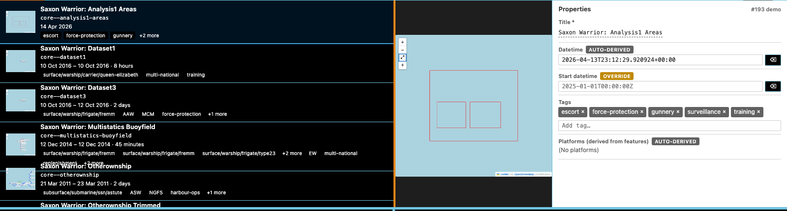 Catalog browser preview pane in the high-contrast theme