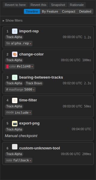 All six tool-category icons in a single view