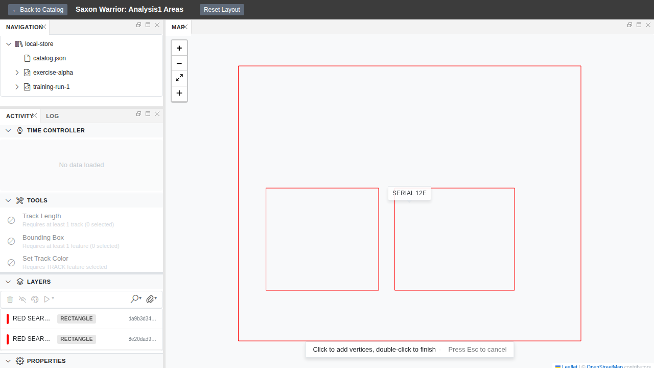 VS Code map toolbar still showing the polygon tool highlighted after a webview rebuild.