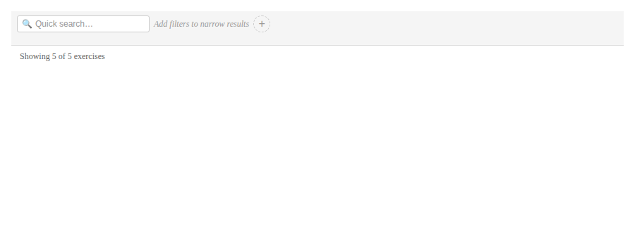Filter bar in its empty state, waiting for a chip to be added
