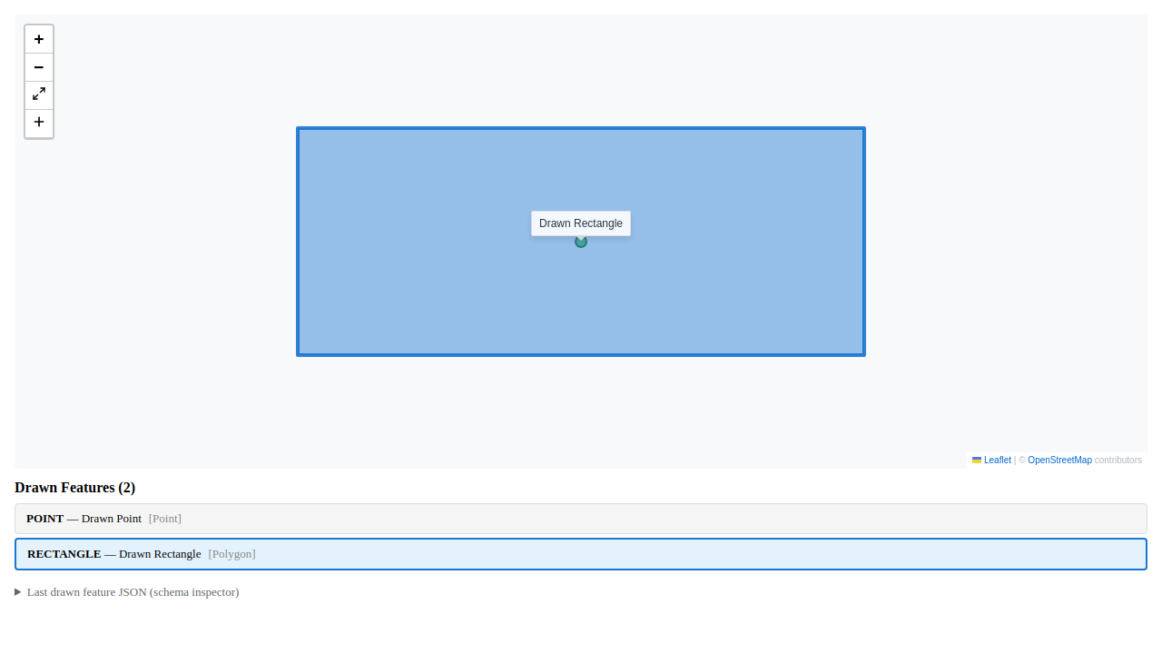 Rectangle and point on map