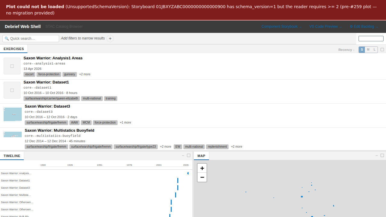 UnsupportedSchemaVersionError banner blocking a pre-#259 plot from loading