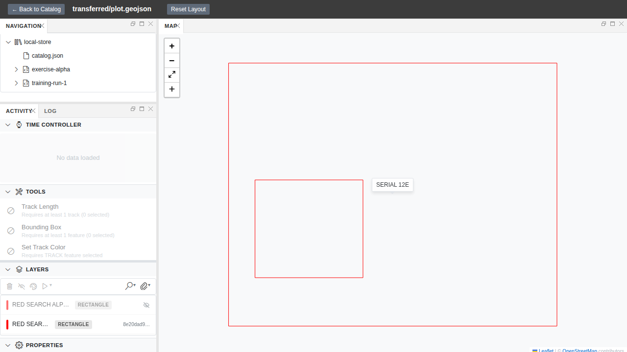 Host B: after a features-only reopen, the same feature is still hidden — its visible flag rode along inside the FeatureCollection.