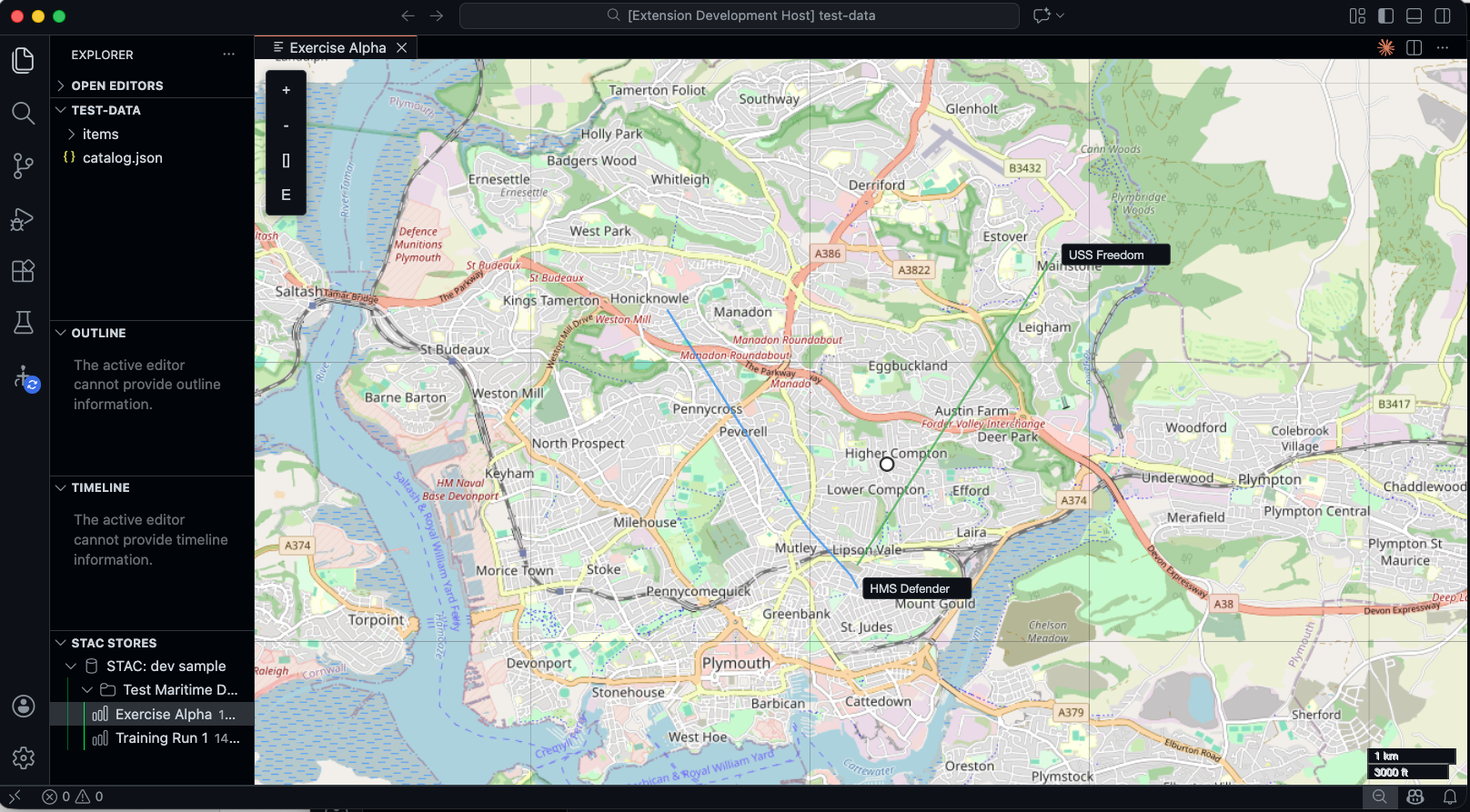 Map with vessel tracks