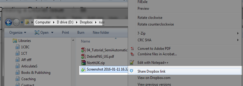 Share a Dropbox Link